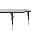 Correll Flower Adjustable Height Activity Kids School Table, 60" W X 60" L X 19" to 29" H, Gray Granite AM60-FLR-15